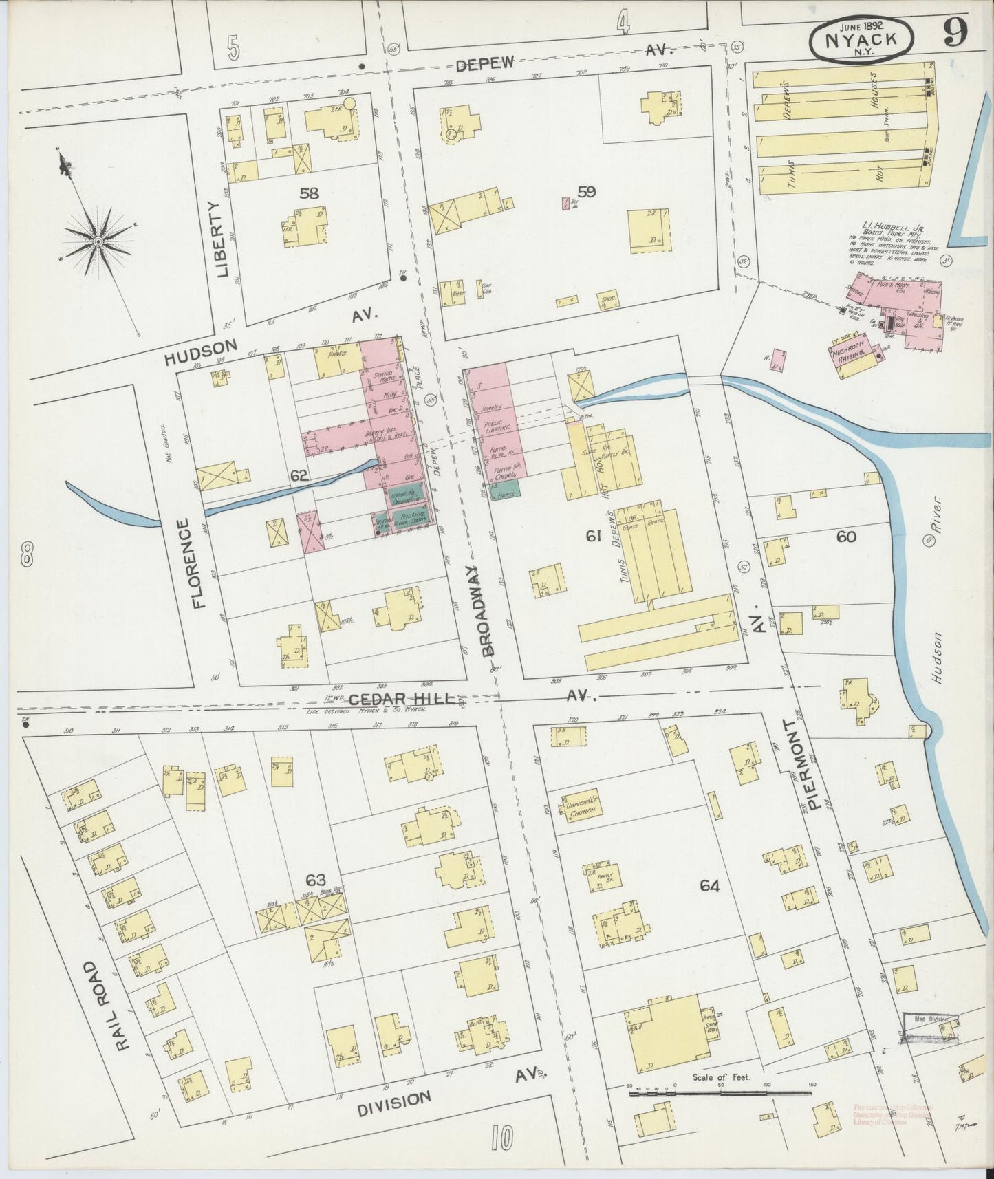Sanborn Fire Insurance Map from Nyack, Rockland County, New York. (1892), Sheet #0009