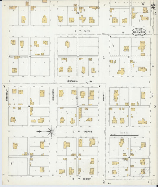 Sanborn Fire Insurance Map from Columbus, Platte County, Nebraska (1902), Sheet #0002 - Historic Sanborn Fire Insurance Map Print, vintage old map wall art, antique decor, genealogy gift, Nebraska Nebraska map