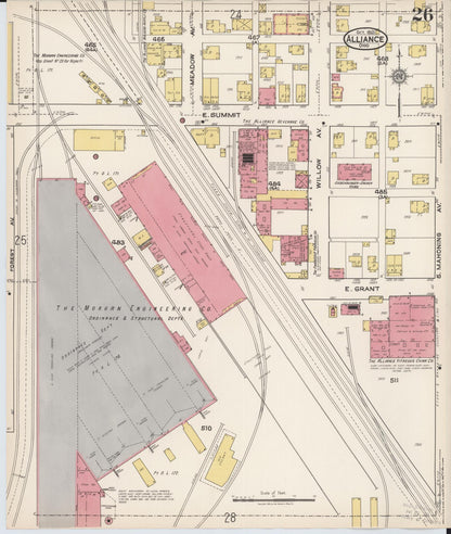 Sanborn Fire Insurance Map from Alliance, Stark County, Ohio (1921), Sheet #0026 - Complete Map Set gallery image, historic Sanborn map, vintage wall art, Ohio Ohio