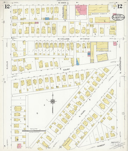 Sanborn Fire Insurance Map from Albert Lea, Freeborn County, Minnesota (1926), Sheet #0012 - Complete Map Set gallery image, historic Sanborn map, vintage wall art, Minnesota Minnesota
