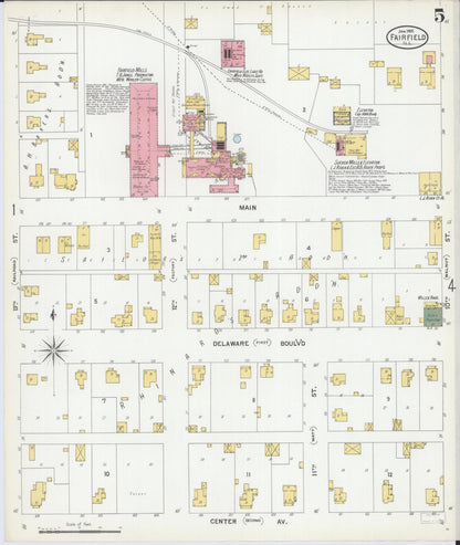 Sanborn Fire Insurance Map from Fairfield, Wayne County, Illinois (1901), Sheet #0005 - Complete Map Set gallery image, historic Sanborn map, vintage wall art, Illinois Illinois