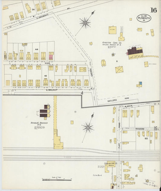 Sanborn Fire Insurance Map from Plymouth, Luzerne County, Pennsylvania (1902), Sheet #0016 - Historic Sanborn Fire Insurance Map Print, vintage old map wall art, antique decor, genealogy gift, Pennsylvania Pennsylvania map