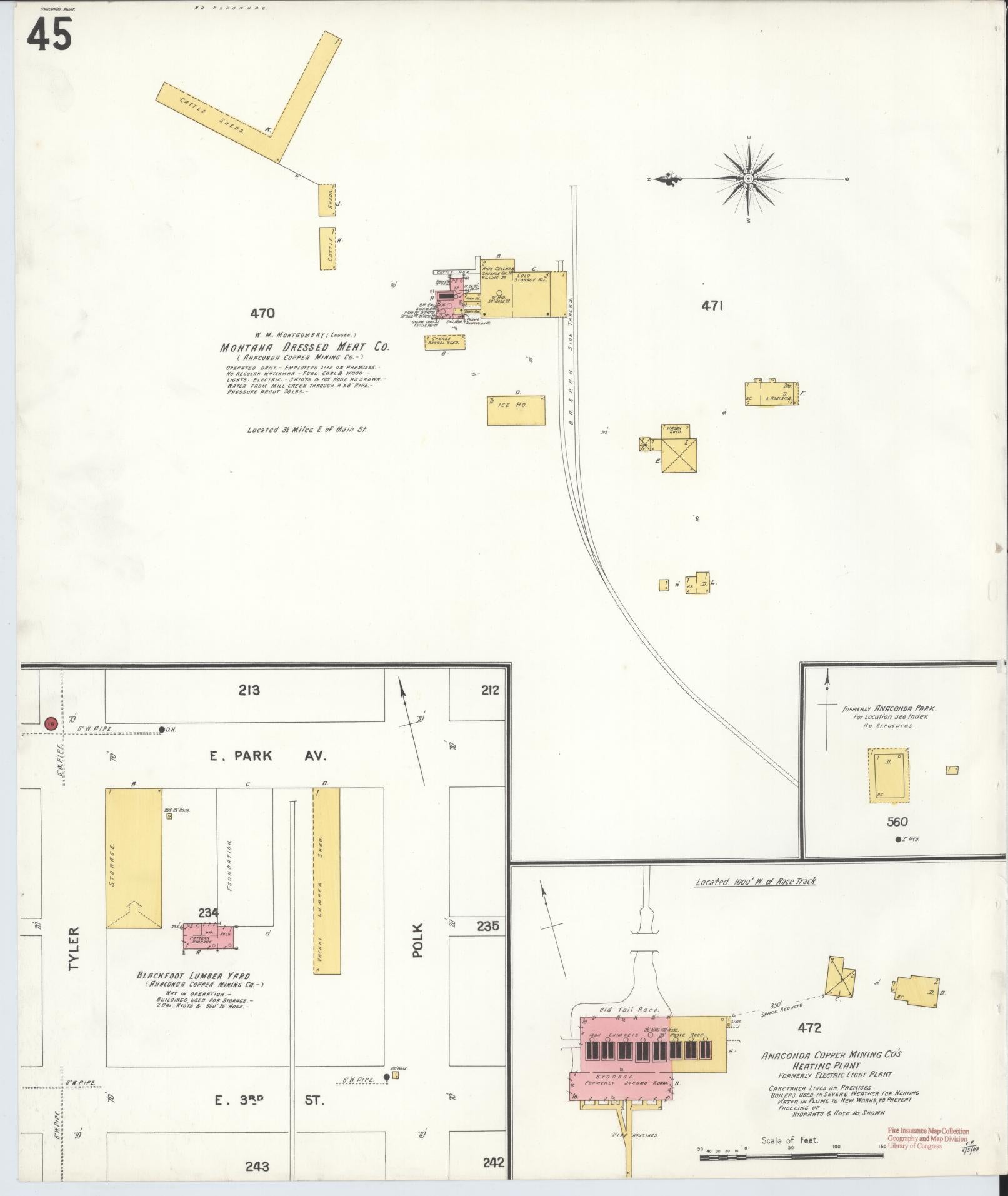 Sanborn Fire Insurance Map from Anaconda, Deer Lodge County, Montana (1903), Sheet #0044 - Complete Map Set gallery image, historic Sanborn map, vintage wall art, Montana Montana