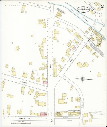 Sanborn Fire Insurance Map from Saxton's River, Windham County, Vermont (1912), Sheet #0002 - Complete Map Set gallery image, historic Sanborn map, vintage wall art, Vermont Vermont