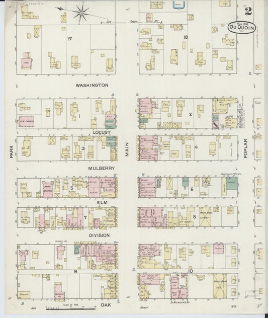 Sanborn Fire Insurance Map from Du Quoin, Perry County, Illinois (1888), Sheet #0002 - Historic Sanborn Fire Insurance Map Print, vintage old map wall art, antique decor, genealogy gift, Illinois Illinois map