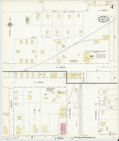 Sanborn Fire Insurance Map from Camilla, Mitchell County, Georgia (1913), Sheet #0004 - Complete Map Set gallery image, historic Sanborn map, vintage wall art, Georgia Georgia