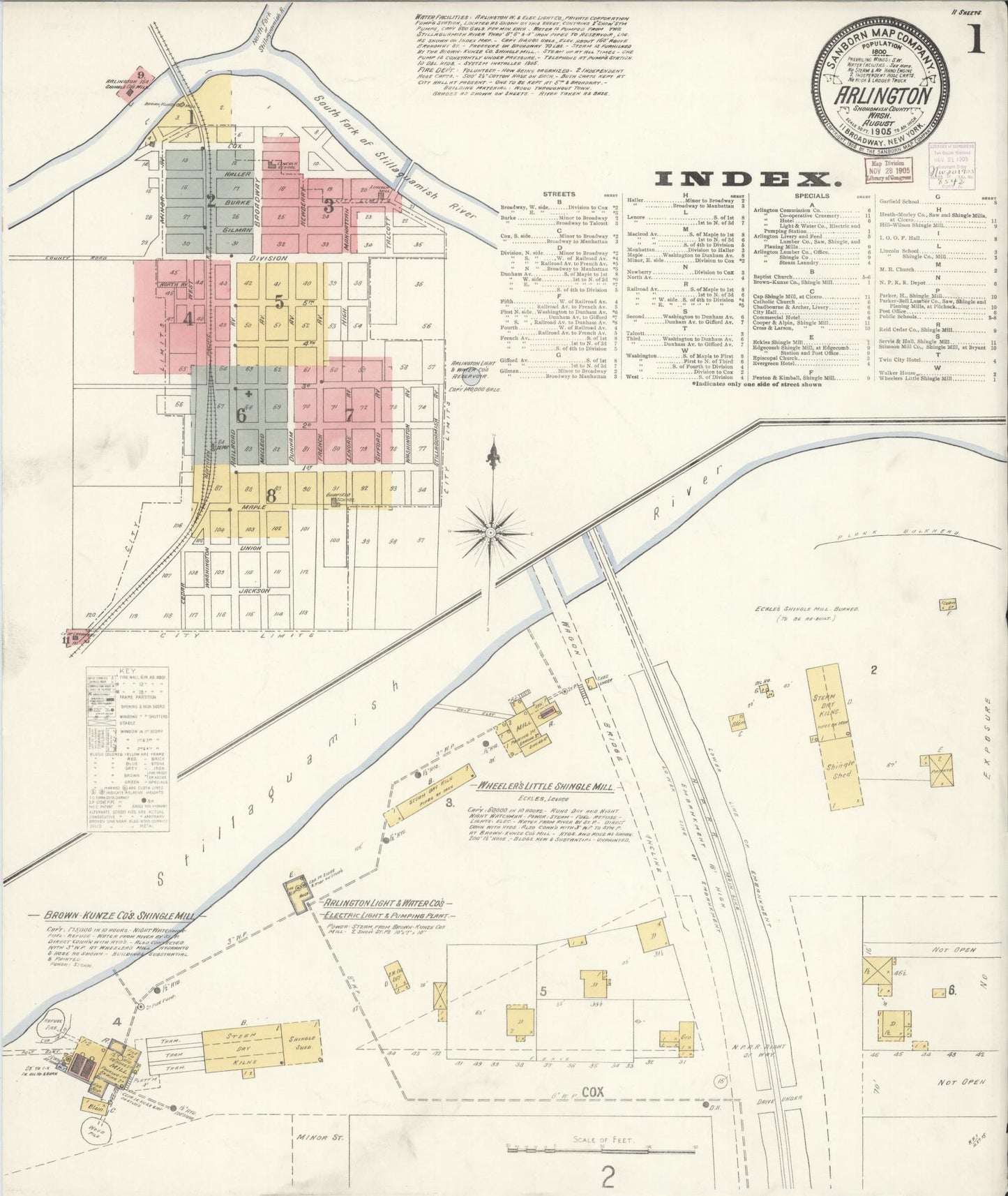 Sanborn Fire Insurance Map from Arlington, Snohomish County, Washington. (1905) – Historic Sanborn Fire Insurance Map Print