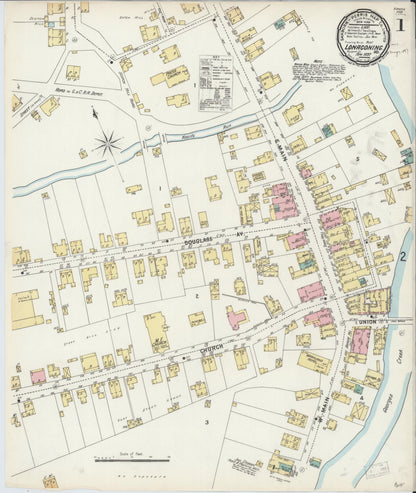 Sanborn Fire Insurance Map from Lonaconing, Allegany County, Maryland (1897), Sheet #0001 - Complete Map Set gallery image, historic Sanborn map, vintage wall art, Maryland Maryland
