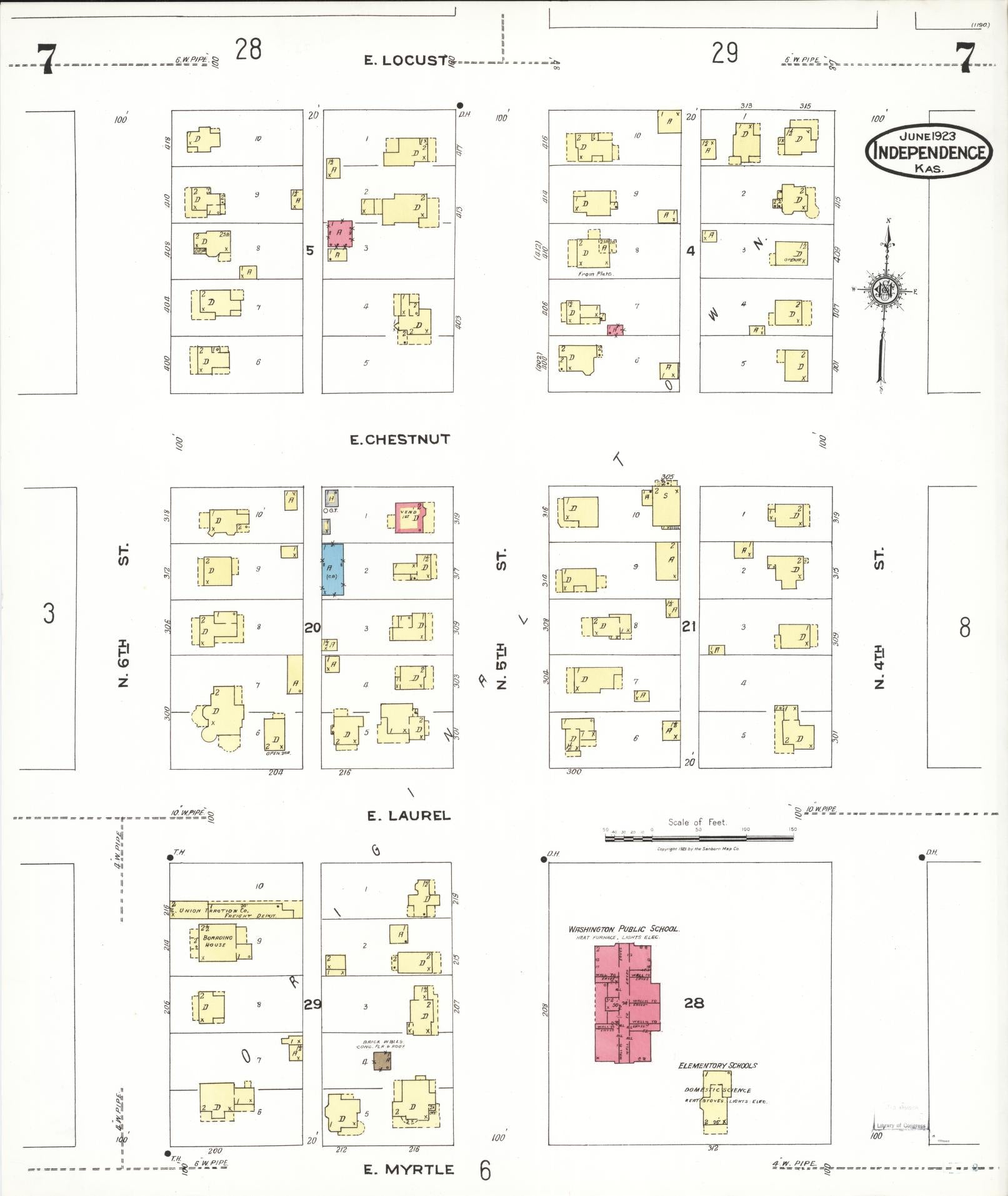 Sanborn Fire Insurance Map from Independence, Montgomery County, Kansas (1923), Sheet #0008 - Complete Map Set gallery image, historic Sanborn map, vintage wall art, Kansas Kansas