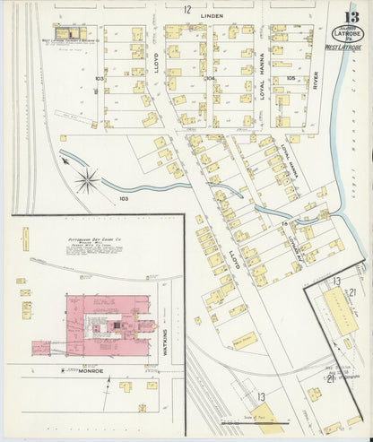 Sanborn Fire Insurance Map from Latrobe, Westmoreland County, Pennsylvania (1909), Sheet #0013 - Complete Map Set gallery image, historic Sanborn map, vintage wall art, Pennsylvania Pennsylvania