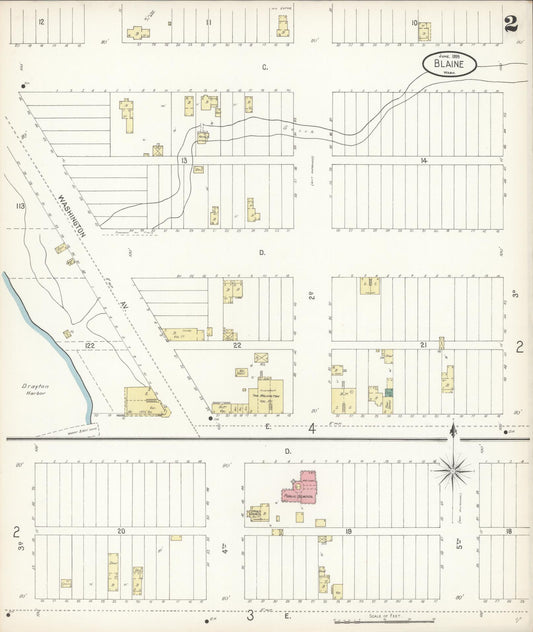 Sanborn Fire Insurance Map from Blaine, Whatcom County, Washington (1899), Sheet #0002 - Historic Sanborn Fire Insurance Map Print, vintage old map wall art, antique decor, genealogy gift, Washington Washington map