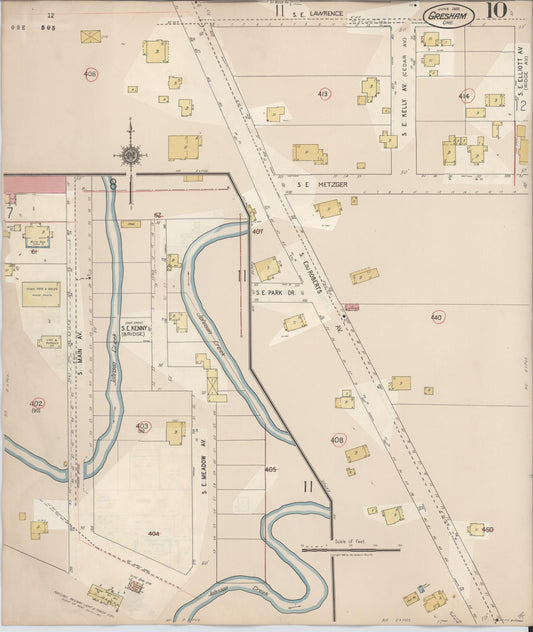 Sanborn Fire Insurance Map from Gresham, Multnomah County, Oregon (1941), Sheet #0010 - Historic Sanborn Fire Insurance Map Print, vintage old map wall art, antique decor, genealogy gift, Oregon Oregon map