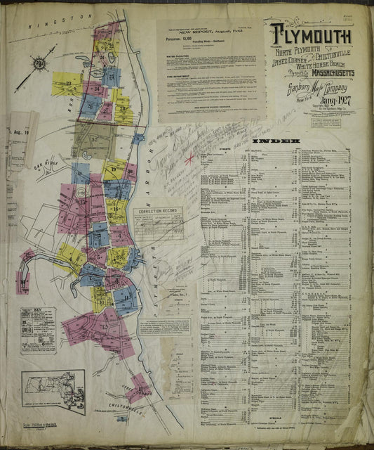 Sanborn Fire Insurance Map from Plymouth, Plymouth County, Massachusetts. (1948) – Historic Sanborn Fire Insurance Map Print