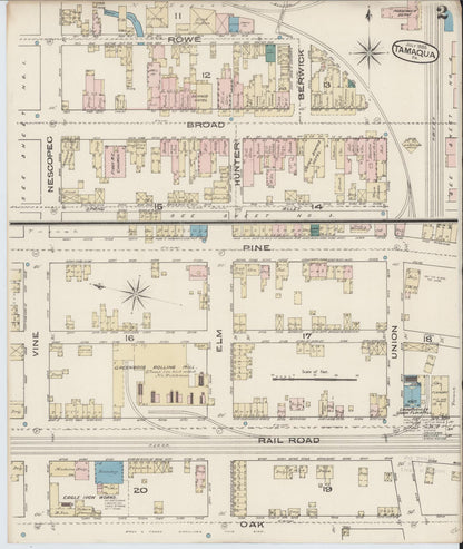 Sanborn Fire Insurance Map from Tamaqua, Schuylkill County, Pennsylvania (1885), Sheet #0002 - Historic Sanborn Fire Insurance Map Print, vintage old map wall art, antique decor, genealogy gift, Pennsylvania Pennsylvania map