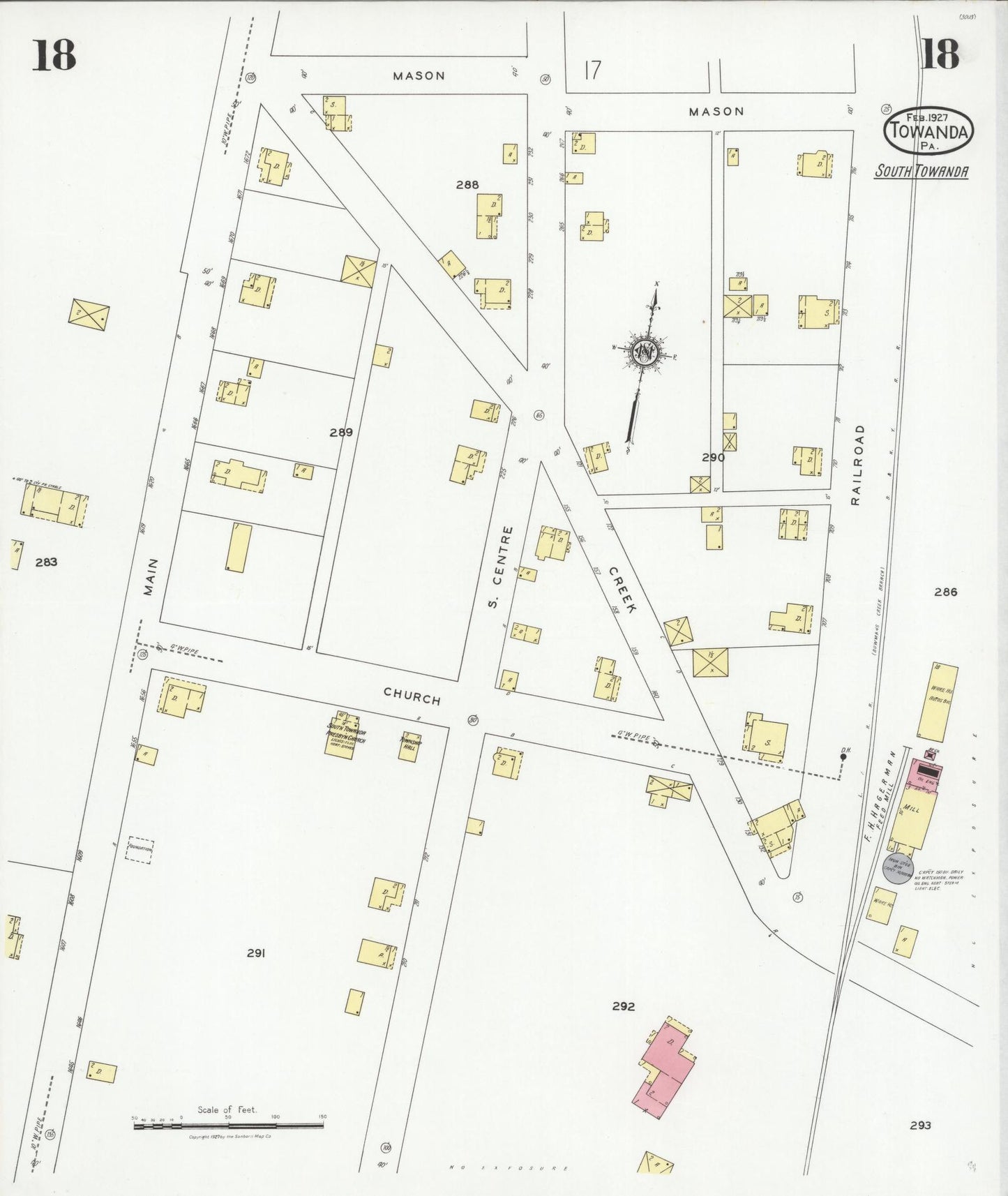 Sanborn Fire Insurance Map from Towanda, Bradford County, Pennsylvania (1927), Sheet #0018 - Complete Map Set gallery image, historic Sanborn map, vintage wall art, Pennsylvania Pennsylvania