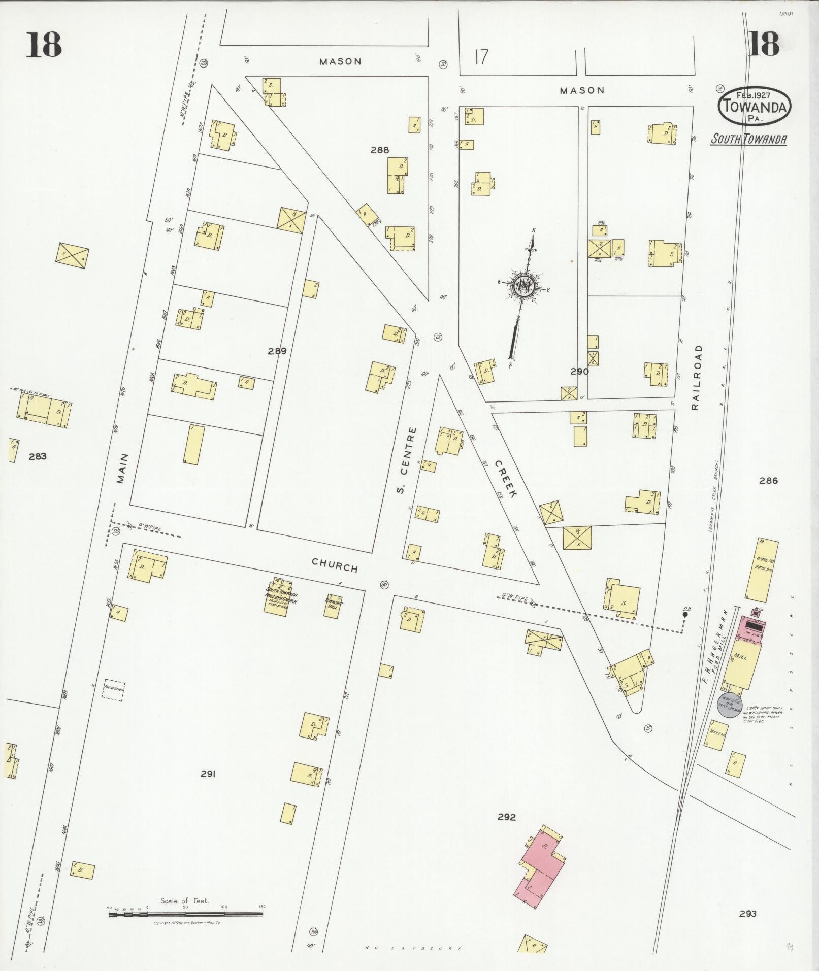 Sanborn Fire Insurance Map from Towanda, Bradford County, Pennsylvania (1927), Sheet #0018 - Complete Map Set gallery image, historic Sanborn map, vintage wall art, Pennsylvania Pennsylvania