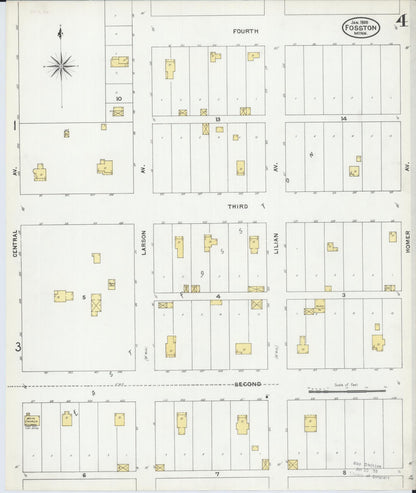 Sanborn Fire Insurance Map from Fosston, Polk County, Minnesota (1905), Sheet #0004 - Complete Map Set gallery image, historic Sanborn map, vintage wall art, Minnesota Minnesota