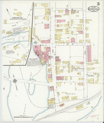 Sanborn Fire Insurance Map from Schaghticoke, Rensselaer County, New York (1911), Sheet #0003 - Historic Sanborn Fire Insurance Map Print, vintage old map wall art, antique decor, genealogy gift, New York New York map