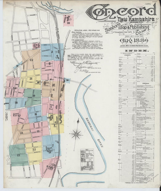 Sanborn Fire Insurance Map from Concord, Merrimack County, New Hampshire. (1889) – Historic Sanborn Fire Insurance Map Print