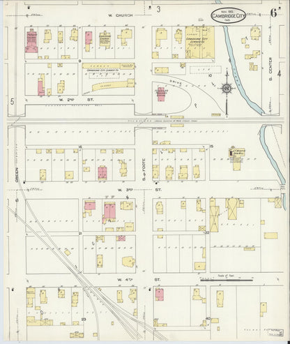 Sanborn Fire Insurance Map from Cambridge City, Wayne County, Indiana (1913), Sheet #0006 - Complete Map Set gallery image, historic Sanborn map, vintage wall art, Indiana Indiana