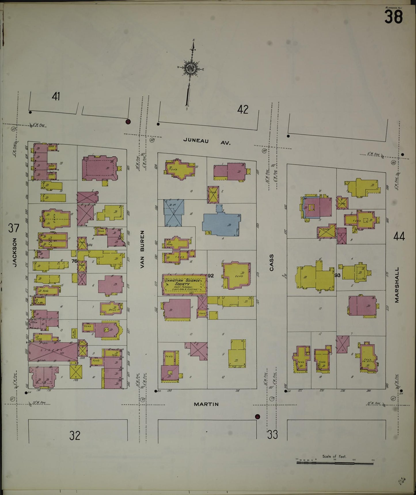 Sanborn Fire Insurance Map from Milwaukee, Milwaukee County, Wisconsin (1910), Sheet #0038 - Historic Sanborn Fire Insurance Map Print, vintage old map wall art, antique decor, genealogy gift, Wisconsin Wisconsin map