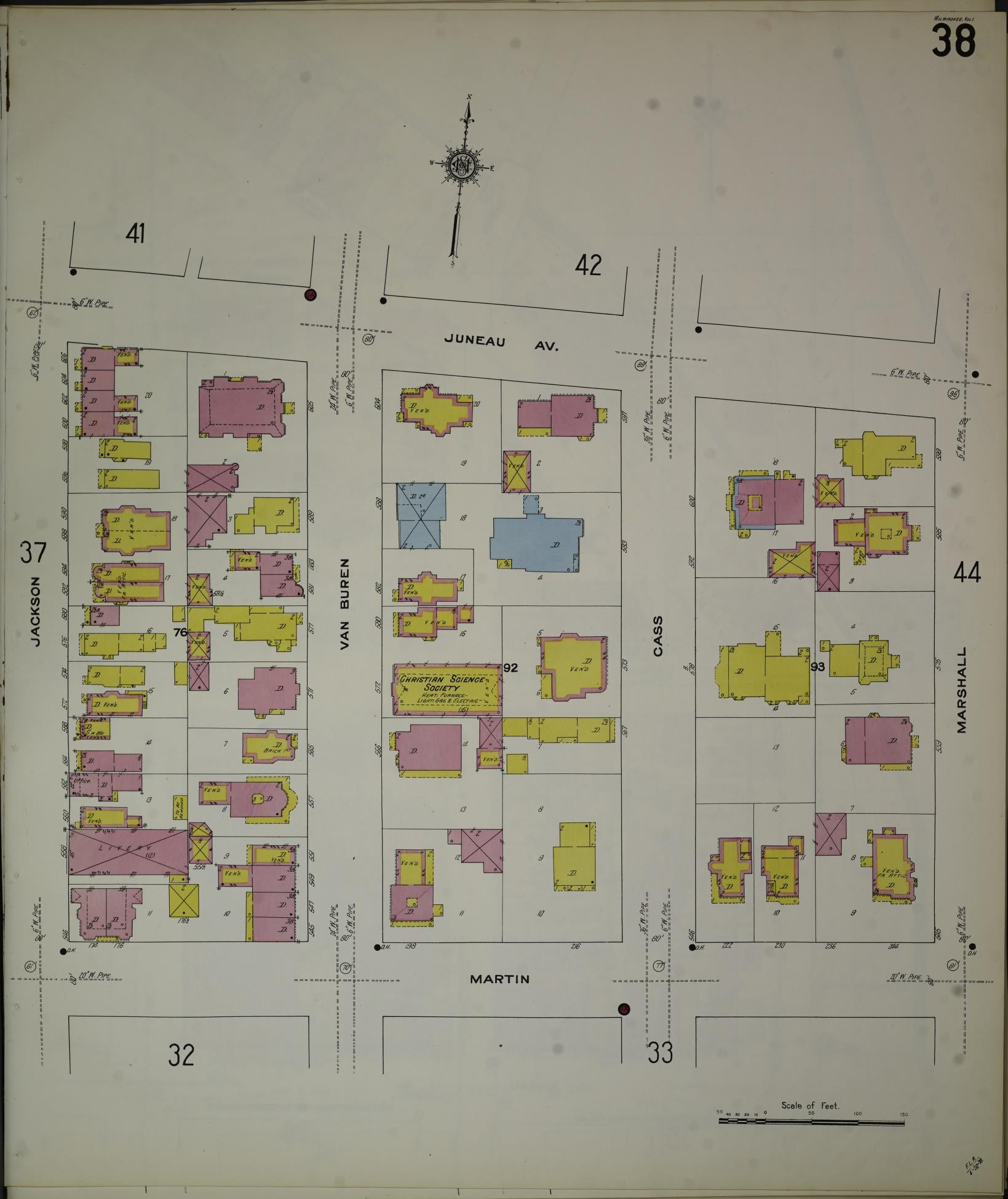 Sanborn Fire Insurance Map from Milwaukee, Milwaukee County, Wisconsin (1910), Sheet #0038 - Historic Sanborn Fire Insurance Map Print, vintage old map wall art, antique decor, genealogy gift, Wisconsin Wisconsin map