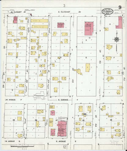 Sanborn Fire Insurance Map from Cloquet, Carlton County, Minnesota (1919), Sheet #0009 - Historic Sanborn Fire Insurance Map Print, vintage old map wall art, antique decor, genealogy gift, Minnesota Minnesota map