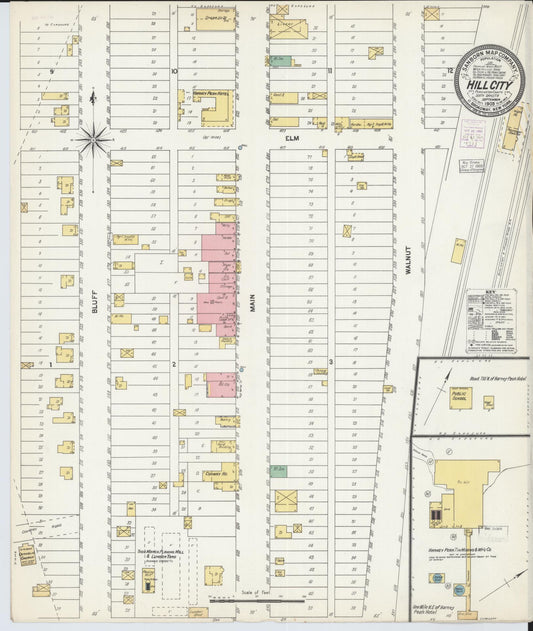 Sanborn Fire Insurance Map from Hill City, Pennington County, South Dakota (1903), Sheet #0001 - Historic Sanborn Fire Insurance Map Print, vintage old map wall art, antique decor, genealogy gift, South Dakota South Dakota map