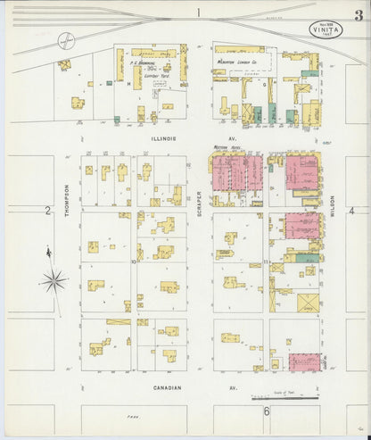 Sanborn Fire Insurance Map from Vinita, Craig County, Oklahoma (1898), Sheet #0003 - Complete Map Set gallery image, historic Sanborn map, vintage wall art, Oklahoma Oklahoma