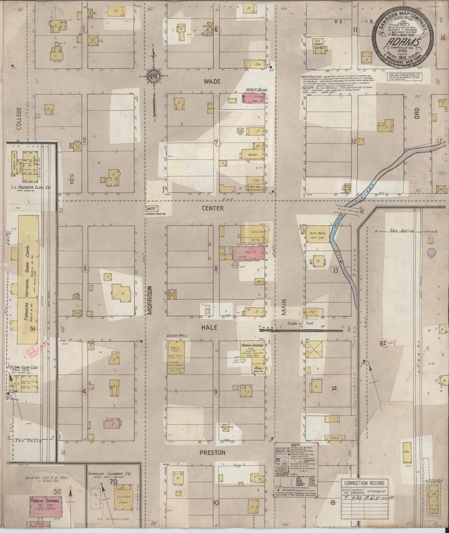 Sanborn Fire Insurance Map from Adams, Umatilla County, Oregon (1932), Sheet #0001 - Historic Sanborn Fire Insurance Map Print, vintage old map wall art, antique decor, genealogy gift, Oregon Oregon map