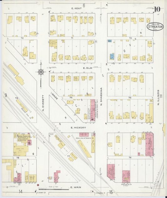 Sanborn Fire Insurance Map from Streator, La Salle County, Illinois (1916), Sheet #0010 - Historic Sanborn Fire Insurance Map Print, vintage old map wall art, antique decor, genealogy gift, Illinois Illinois map