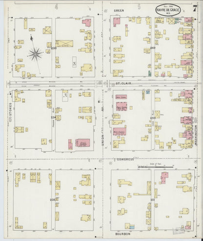 Sanborn Fire Insurance Map from Havre De Grace, Harford County, Maryland (1894), Sheet #0007 - Complete Map Set gallery image, historic Sanborn map, vintage wall art, Maryland Maryland