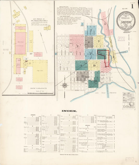 Sanborn Fire Insurance Map from Sandpoint, Bonner County, Idaho (1915), Sheet #0001 - Complete Map Set gallery image, historic Sanborn map, vintage wall art, Idaho Idaho