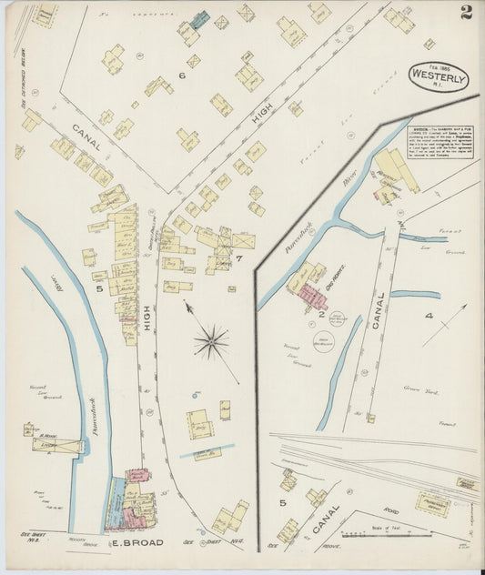 Sanborn Fire Insurance Map from Westerly, Washington County, Rhode Island (1885), Sheet #0002 - Complete Map Set gallery image, historic Sanborn map, vintage wall art, Rhode Island Rhode Island