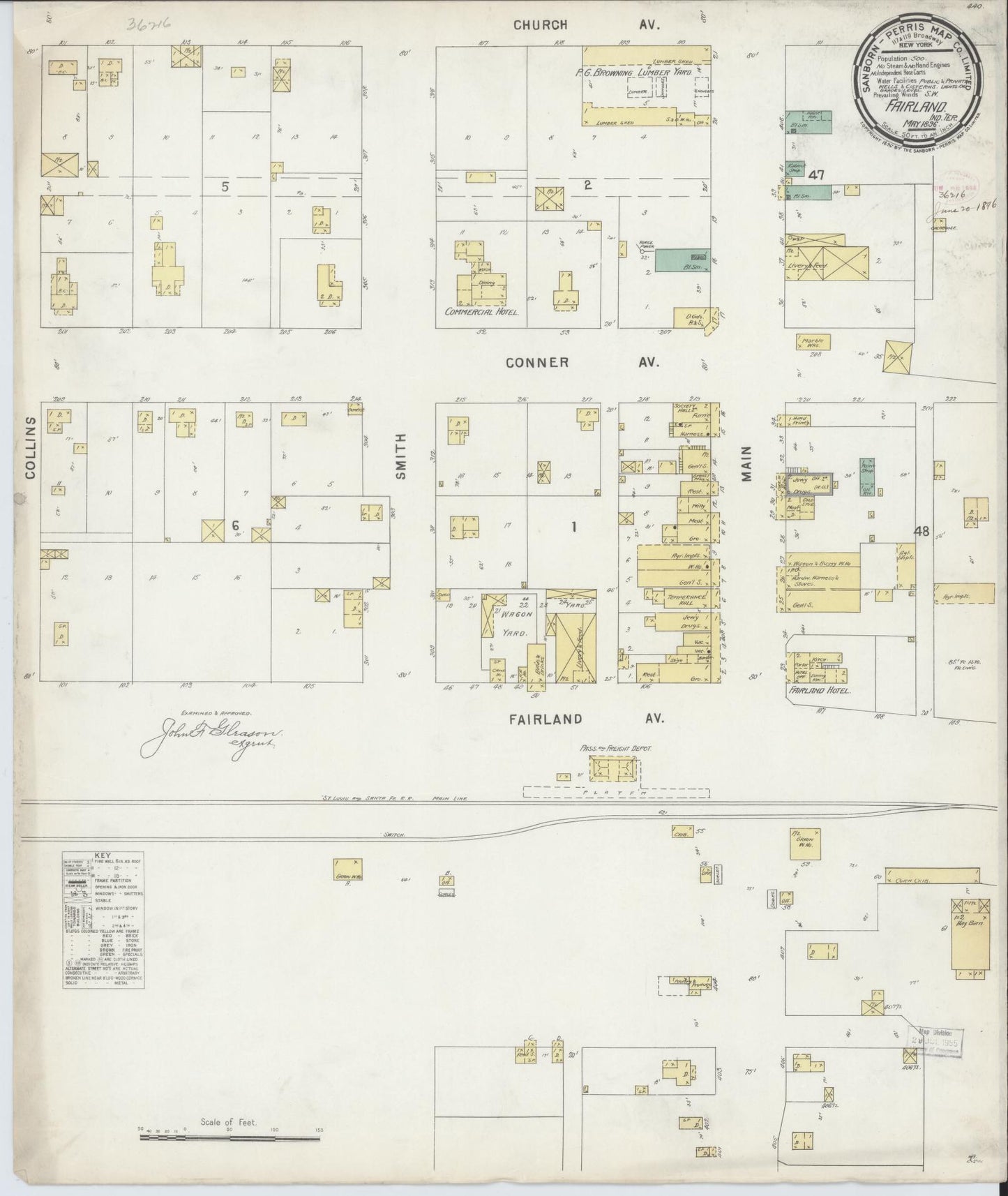 Sanborn Fire Insurance Map from Fairland, Ottawa County, Oklahoma (1896), Sheet #0001 - Historic Sanborn Fire Insurance Map Print, vintage old map wall art, antique decor, genealogy gift, Oklahoma Oklahoma map