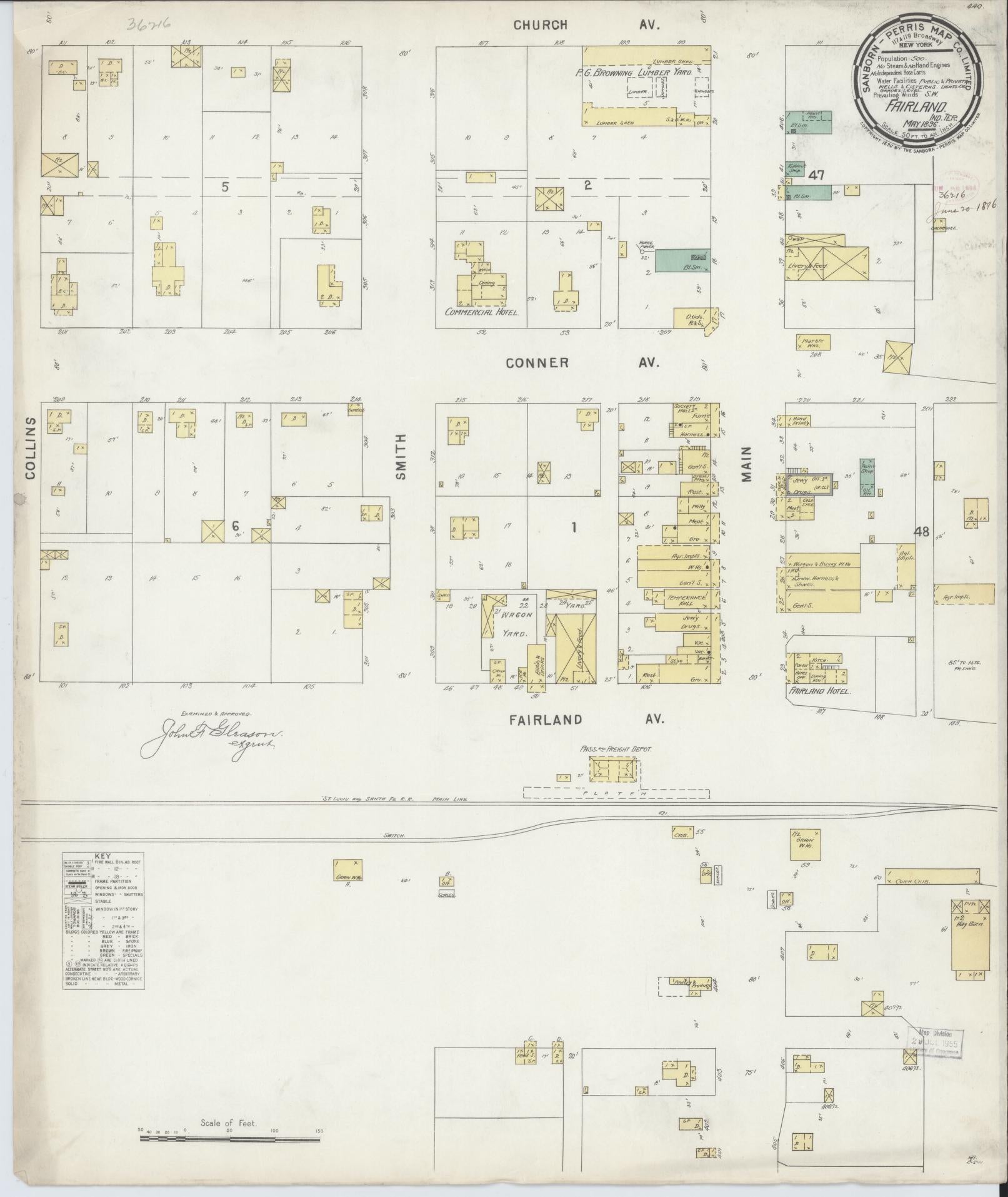 Sanborn Fire Insurance Map from Fairland, Ottawa County, Oklahoma (1896), Sheet #0001 - Historic Sanborn Fire Insurance Map Print, vintage old map wall art, antique decor, genealogy gift, Oklahoma Oklahoma map