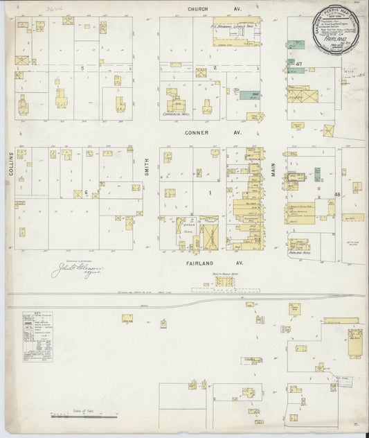 Sanborn Fire Insurance Map from Fairland, Ottawa County, Oklahoma (1896), Sheet #0001 - Historic Sanborn Fire Insurance Map Print, vintage old map wall art, antique decor, genealogy gift, Oklahoma Oklahoma map