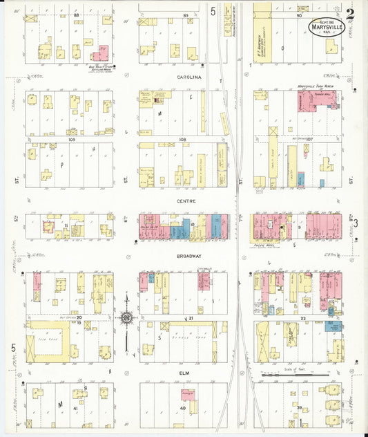 Sanborn Fire Insurance Map from Marysville, Marshall County, Kansas (1911), Sheet #0002 - Historic Sanborn Fire Insurance Map Print, vintage old map wall art, antique decor, genealogy gift, Kansas Kansas map