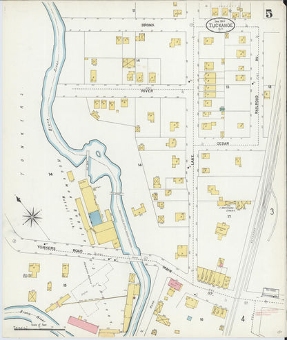 Sanborn Fire Insurance Map from Tuckahoe, Westchester County, New York (1904), Sheet #0005 - Historic Sanborn Fire Insurance Map Print, vintage old map wall art, antique decor, genealogy gift, New York New York map