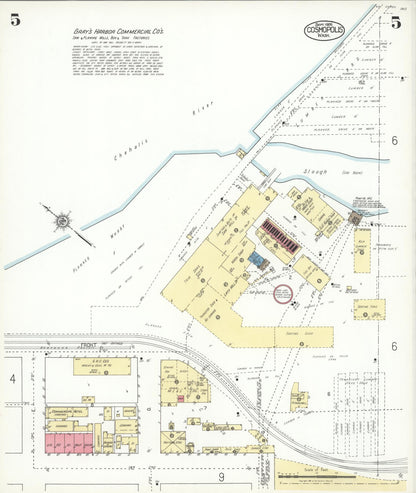 Sanborn Fire Insurance Map from Cosmopolis, Grays Harbor County, Washington (1926), Sheet #0005 - Complete Map Set gallery image, historic Sanborn map, vintage wall art, Washington Washington