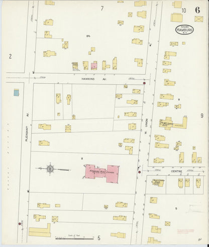 Sanborn Fire Insurance Map from Hamburg, Erie County, New York (1913), Sheet #0006 - Historic Sanborn Fire Insurance Map Print, vintage old map wall art, antique decor, genealogy gift, New York New York map