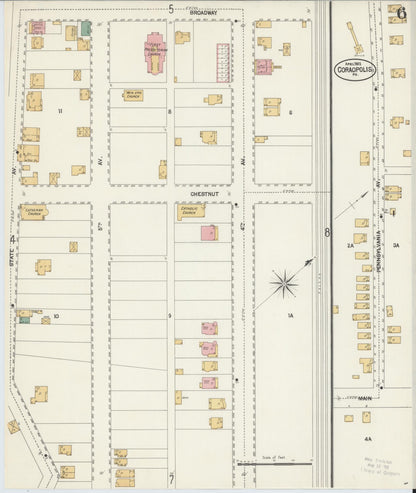 Sanborn Fire Insurance Map from Coraopolis, Allegheny County, Pennsylvania (1902), Sheet #0006 - Historic Sanborn Fire Insurance Map Print, vintage old map wall art, antique decor, genealogy gift, Pennsylvania Pennsylvania map