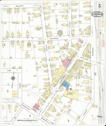 Sanborn Fire Insurance Map from Harrington, Kent County, Delaware (1919), Sheet #0005 - Complete Map Set gallery image, historic Sanborn map, vintage wall art, Delaware Delaware