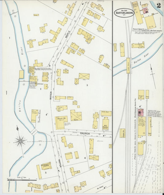 Sanborn Fire Insurance Map from Barton Landing, Orleans County, Vermont (1900), Sheet #0002 - Historic Sanborn Fire Insurance Map Print, vintage old map wall art, antique decor, genealogy gift, Vermont Vermont map