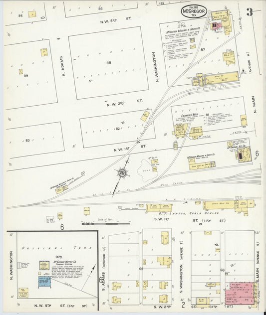 Sanborn Fire Insurance Map from McGregor, McLennan County, Texas (1915), Sheet #0003 - Historic Sanborn Fire Insurance Map Print, vintage old map wall art, antique decor, genealogy gift, Texas Texas map