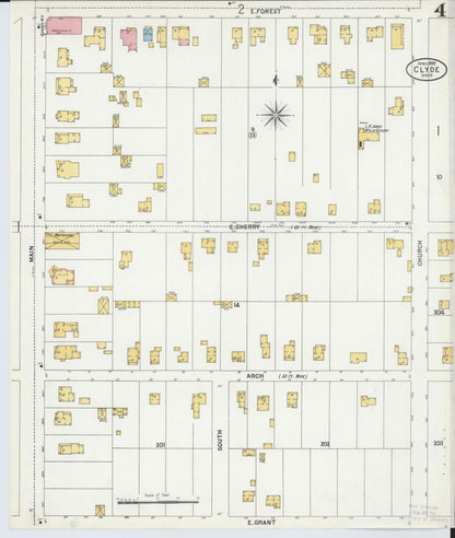 Sanborn Fire Insurance Map from Clyde, Sandusky County, Ohio (1899), Sheet #0004 - Complete Map Set gallery image, historic Sanborn map, vintage wall art, Ohio Ohio