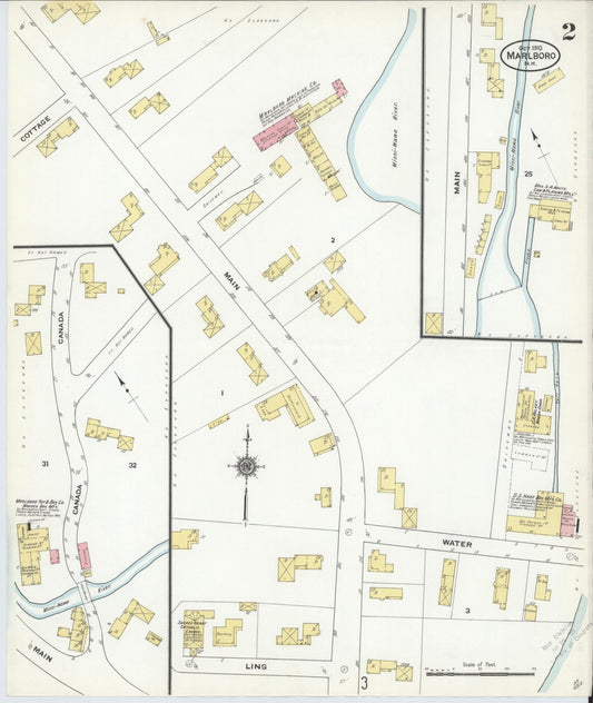 Sanborn Fire Insurance Map from Marlborough, Cheshire County, New Hampshire (1910), Sheet #0002 - Historic Sanborn Fire Insurance Map Print, vintage old map wall art, antique decor, genealogy gift, New Hampshire New Hampshire map