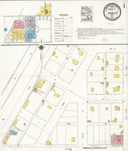Sanborn Fire Insurance Map from Sugar City, Madison County, Idaho (1921), Sheet #0001 - Complete Map Set gallery image, historic Sanborn map, vintage wall art, Idaho Idaho