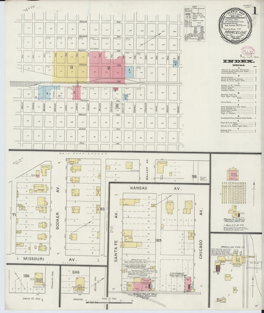 Sanborn Fire Insurance Map from Marceline, Linn County, Missouri. (1894) – Historic Sanborn Fire Insurance Map Print
