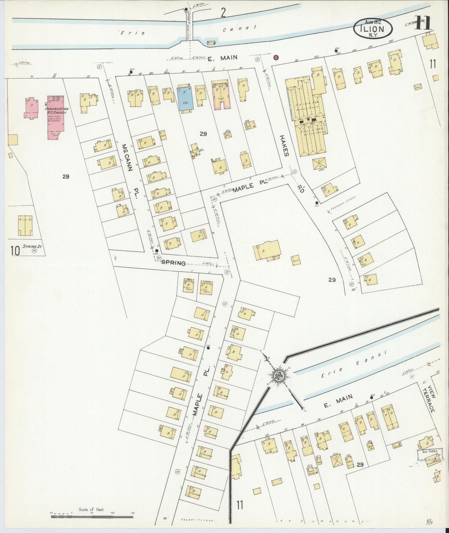 Sanborn Fire Insurance Map from Ilion, Herkimer County, New York (1912), Sheet #0011 - Complete Map Set gallery image, historic Sanborn map, vintage wall art, New York New York